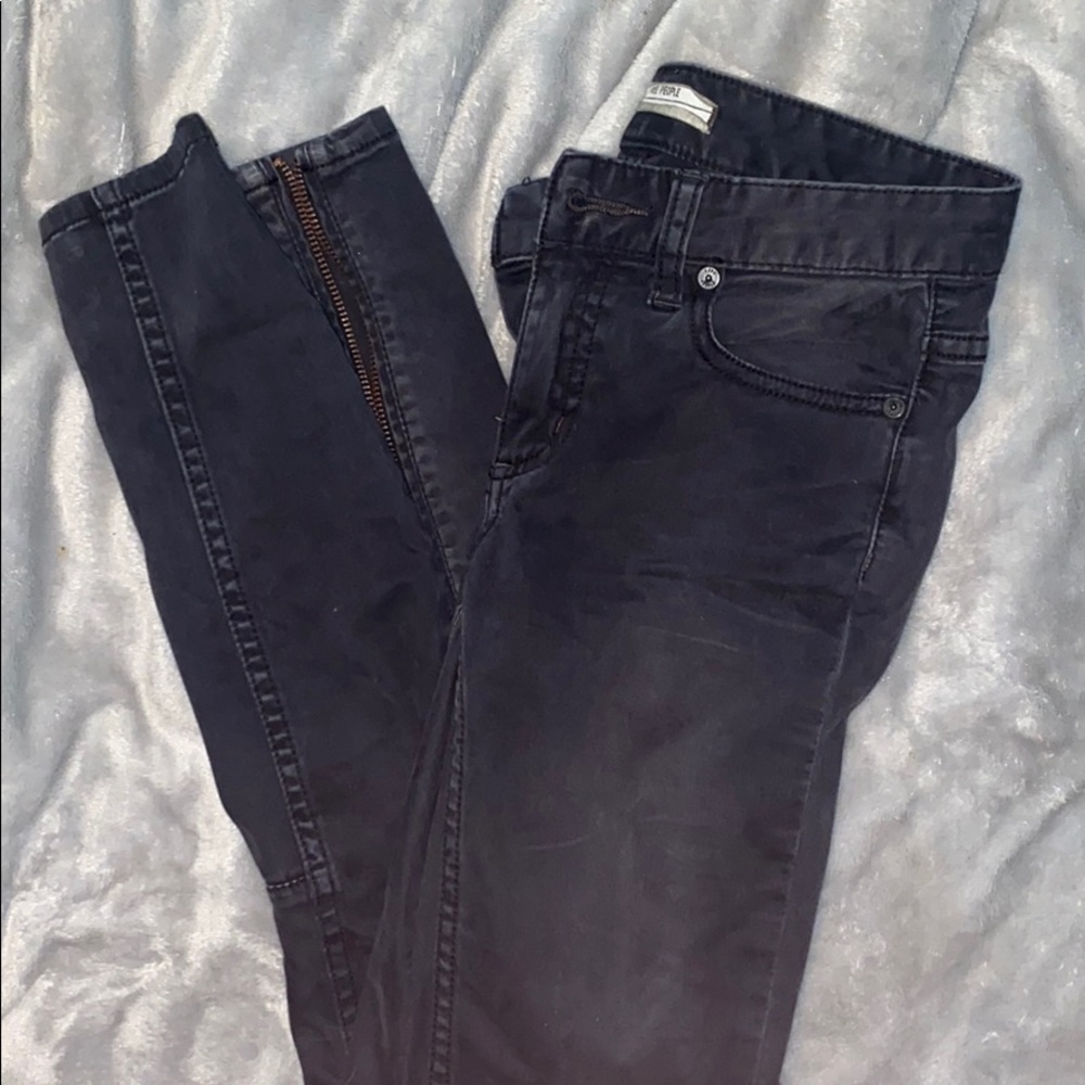Free People washed black skinny